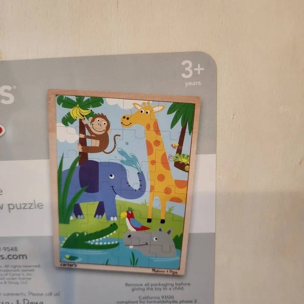 Melissa & Doug 24 piece Jungle Animals Wooden Jigsaw Puzzle NWT
